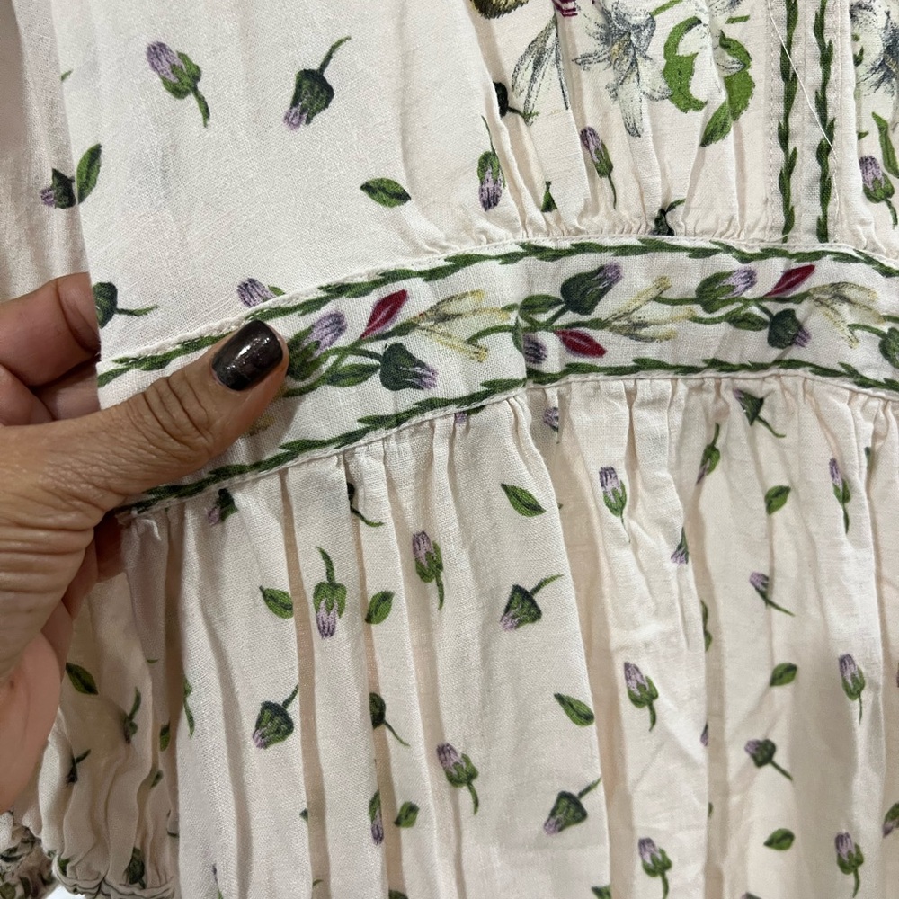 Max Studio Cream Long Sleeve Resort Dress - Picture 6 of 9